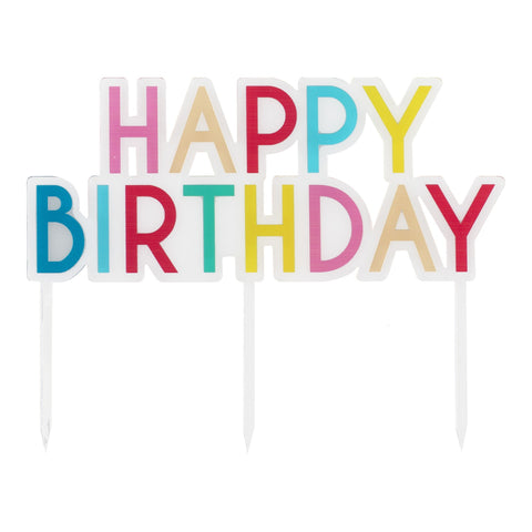 Topper Acrílico Happy Birthday