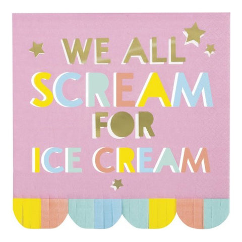 Guardanapos Franjas "We all scream for ice cream"