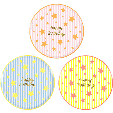 Pratos Estrelas Happy Birthday