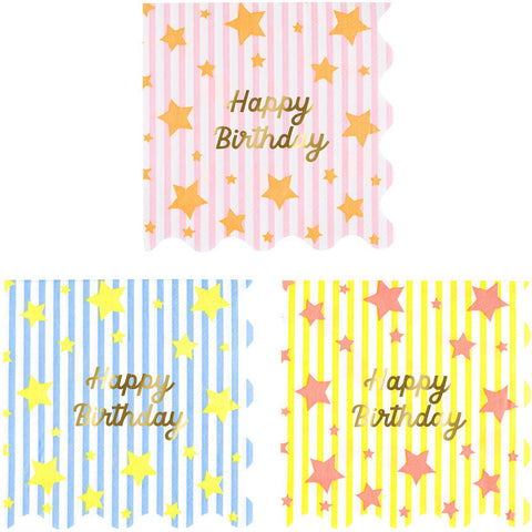 Guardanapos Estrela Happy Birthday