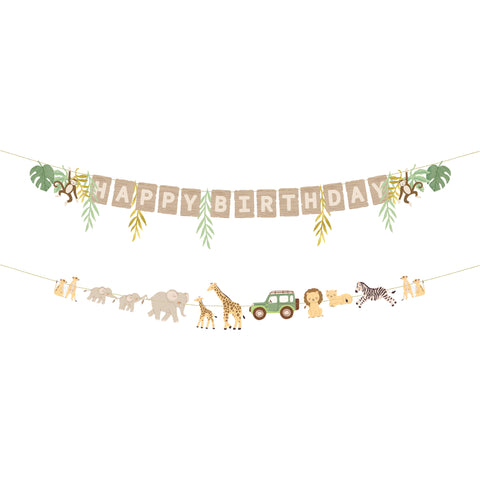 Grinalda Happy Birthday Animais Safari