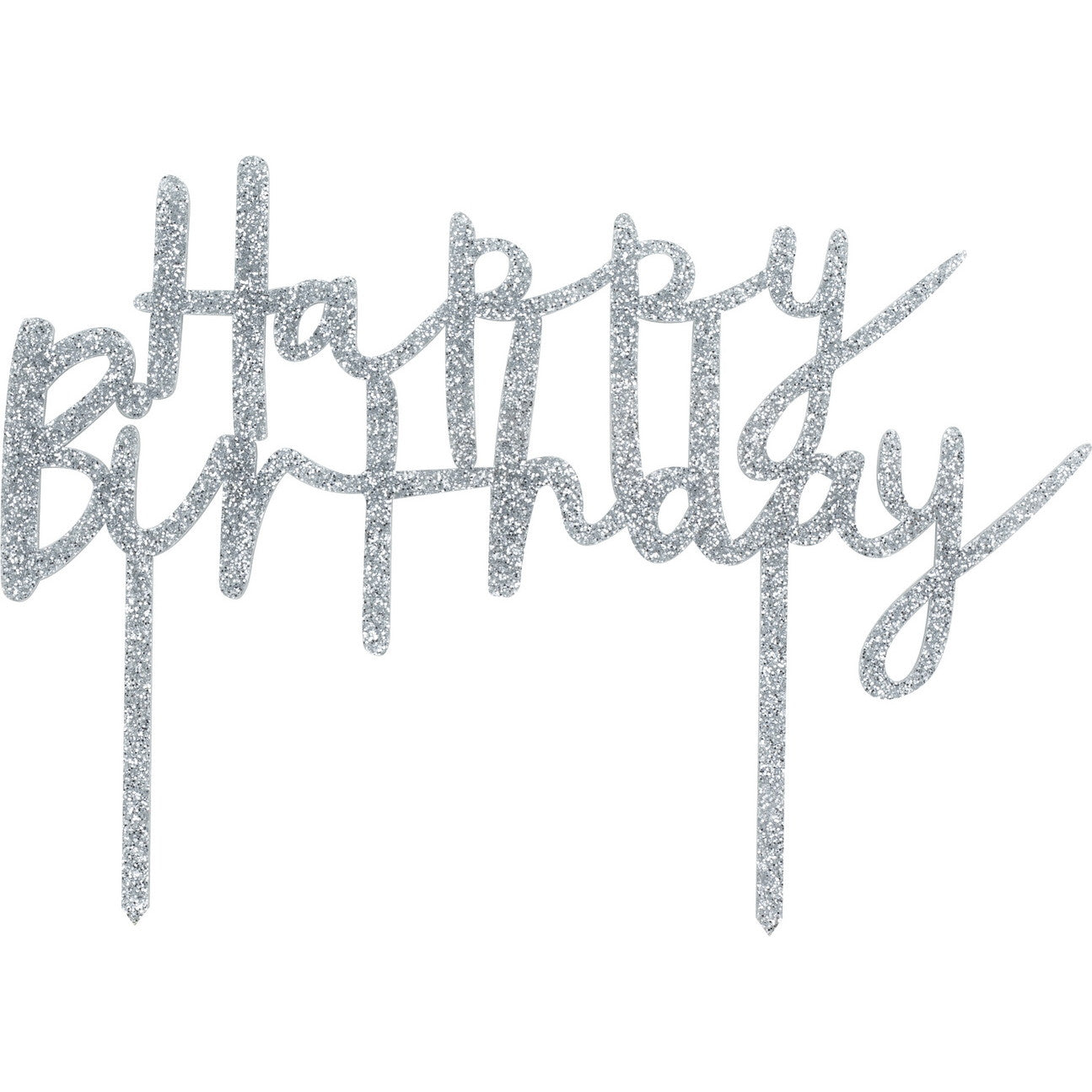 Topo de Bolo Happy Birthday Glitter